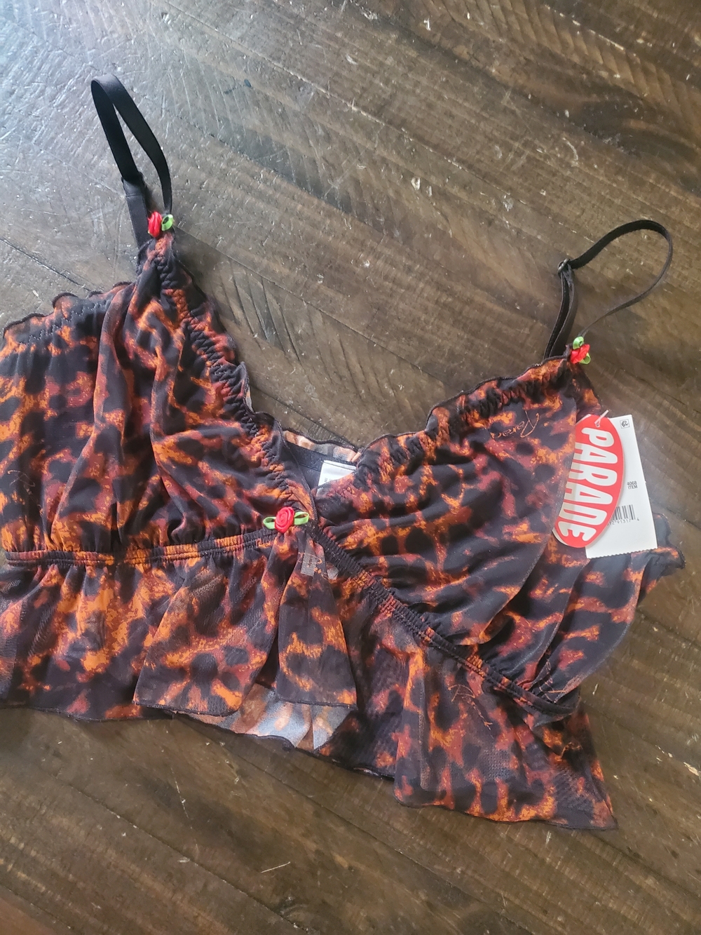 Parade Women's Orange & Black Animal-Print Chemise Top